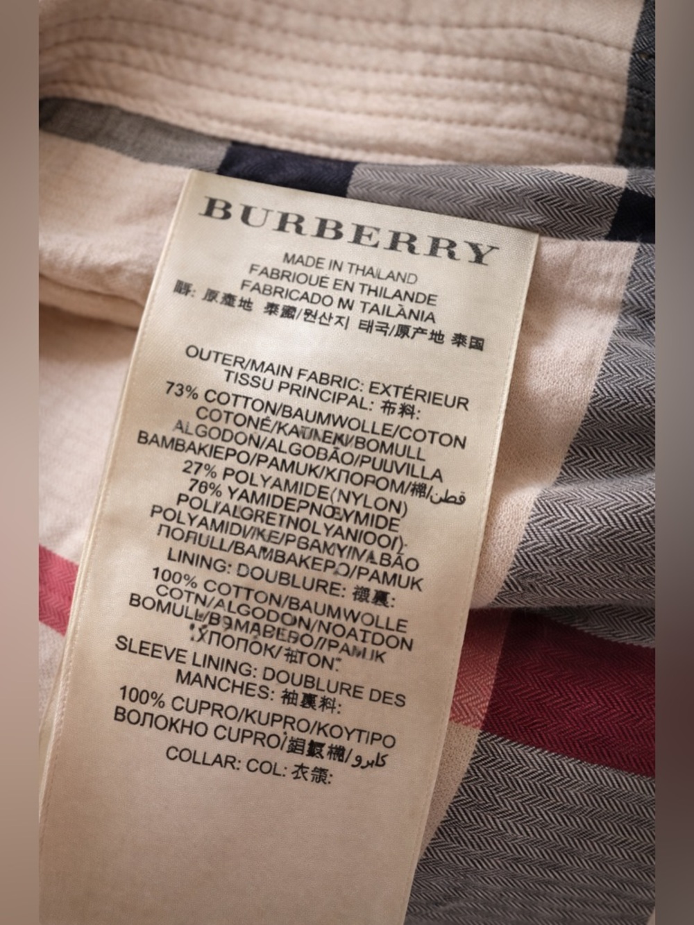 Burberry Brit Trench Coat Beige Nova Check Lined Belted US 14 UK 16 - Picture 10 of 17